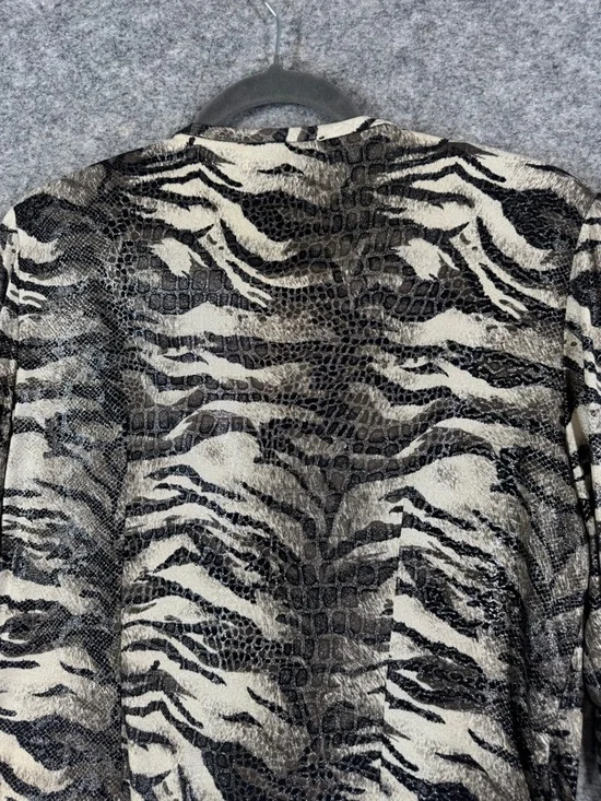 Vintage Joseph Ribkoff Animal Print Zip Up Cardigan Size 10 Maximalist Eclectic - Picture 8 of 16